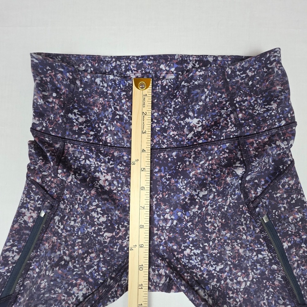Athleta Rainier Printed Mesh Size S Purple Women High Rise Pocket Leggings - Picture 6 of 10